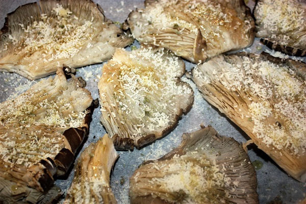 pleurotus gratinati al parmigiano