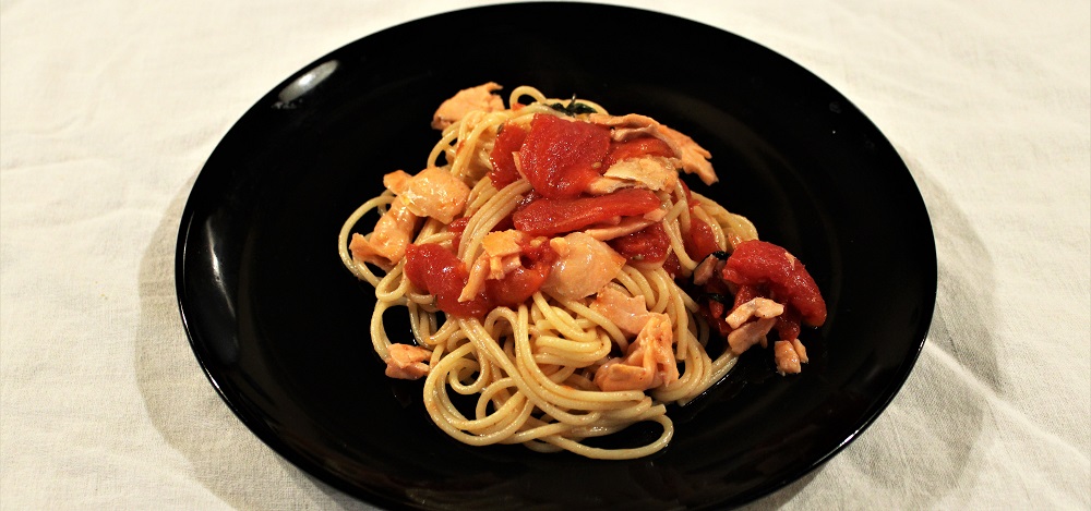 Spaghetti con Piccadilly e salmone affumicato