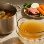 Ricetta tradizionale del brodo di carne limpido: il dettaglio del raffreddamento che fa la differenza
