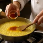 Risotto alla milanese originale: lo zafferano va aggiunto in questo preciso momento per il colore perfetto