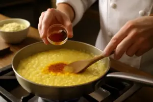 Risotto alla milanese originale: lo zafferano va aggiunto in questo preciso momento per il colore perfetto