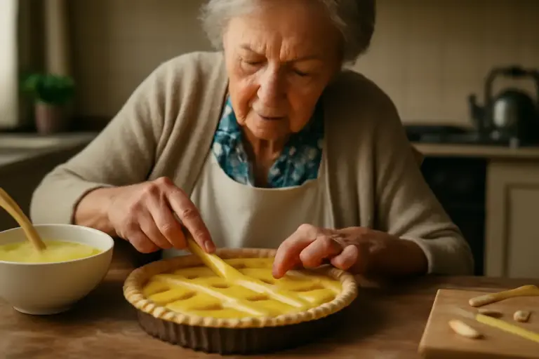Torta della nonna classica: la crema pasticcera che non cola grazie a questo piccolo passaggio